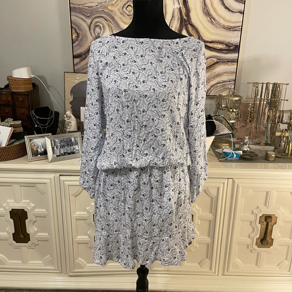 Soft Joie Blue & White Floral Dress, size L